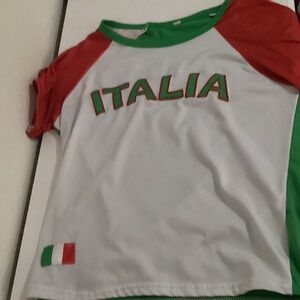 Amazon Italia woman’s  Raglan Tee - Red, Green, White